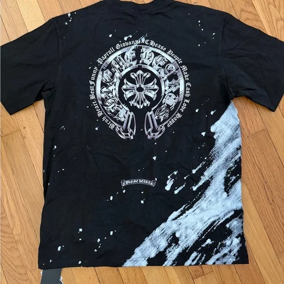 Chrome Hearts Black and White Splatter Tee
